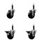 Service Caster 3-1/2'' Phenolic Wheel Swivel 3/4'' Expanding Stem Caster Set 2 Brakes, 4PK SCC-EX20S3514-PHR-2-PLB-2-34 - alternate 1